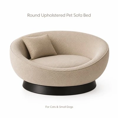 Sofá-cama redondo estofado para animais de estimação